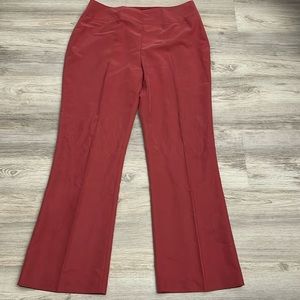 Courtenay Red Zip Side Silky Straight Leg Dress Pants Size 14